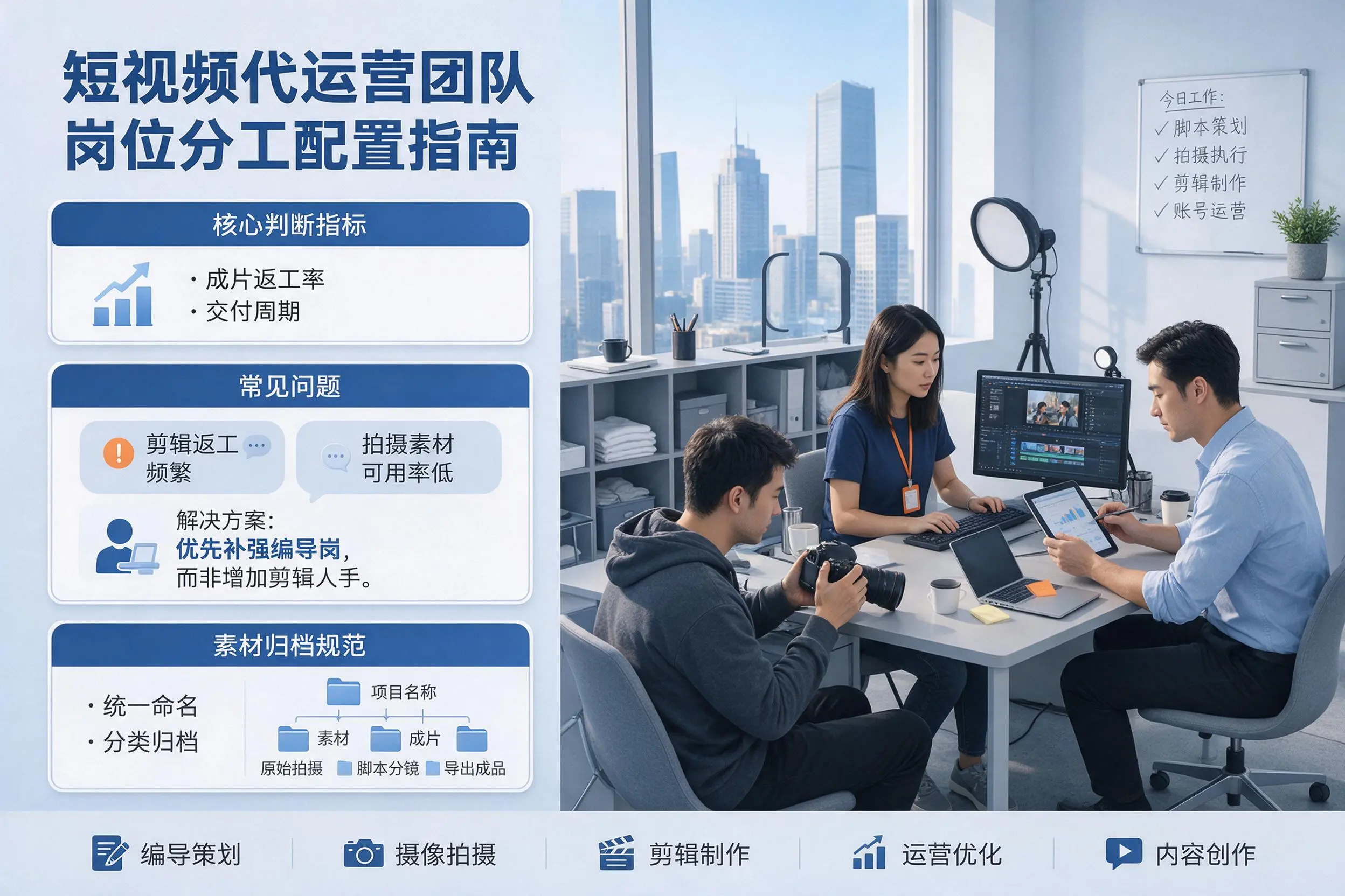 短视频代运营团队如何配置？黔东南企业岗位分工科普说明
