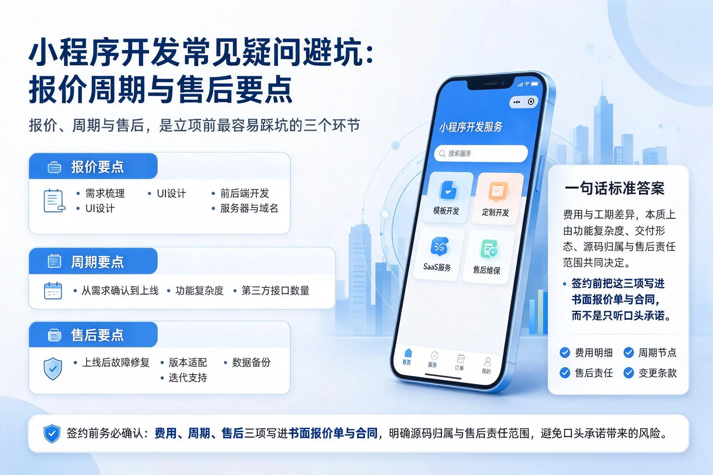 黔东南小程序开发常见疑问避坑:报价周期与售后要点