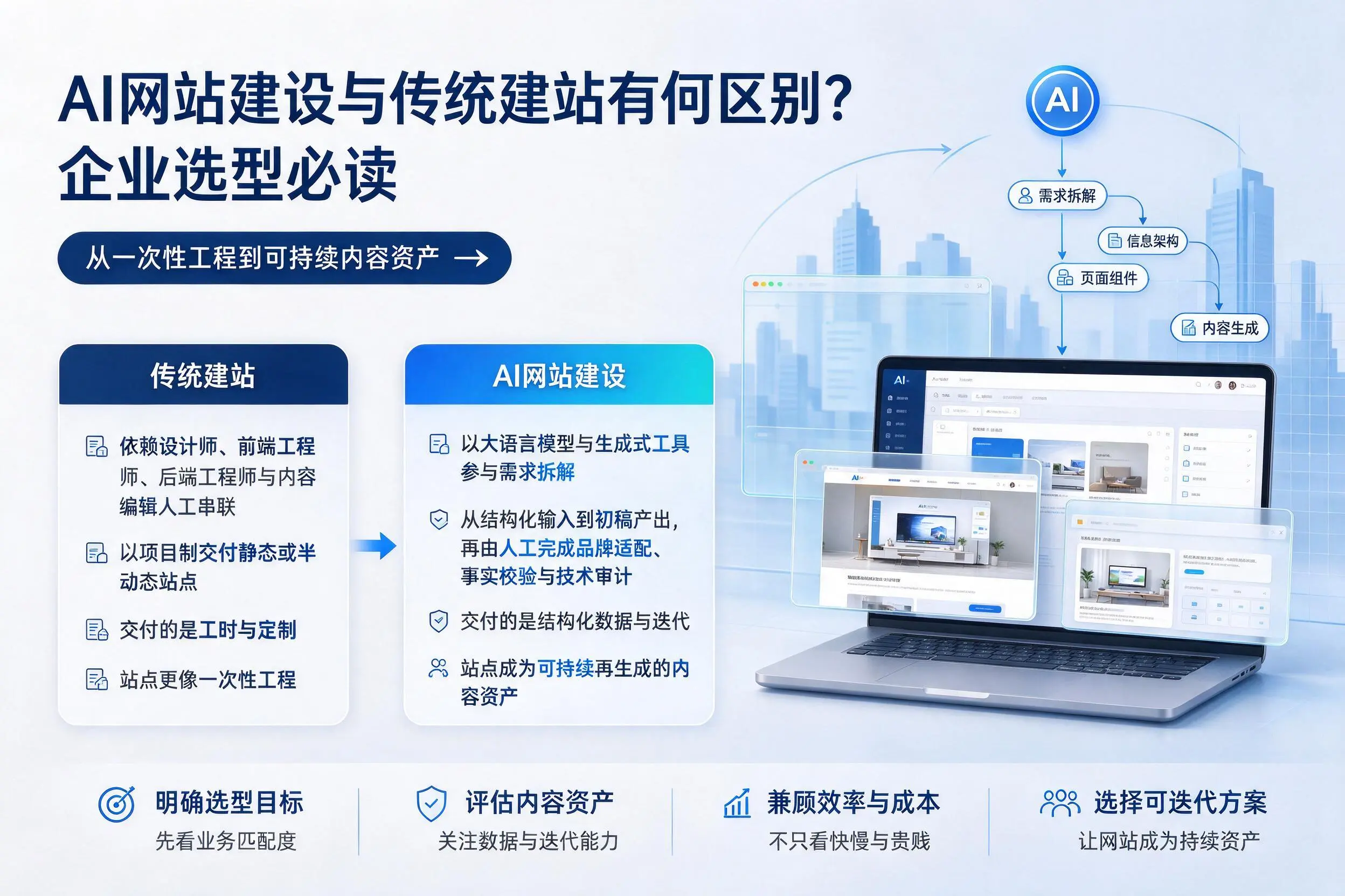 AI网站建设与传统建站有何区别？黔东南企业选型必读