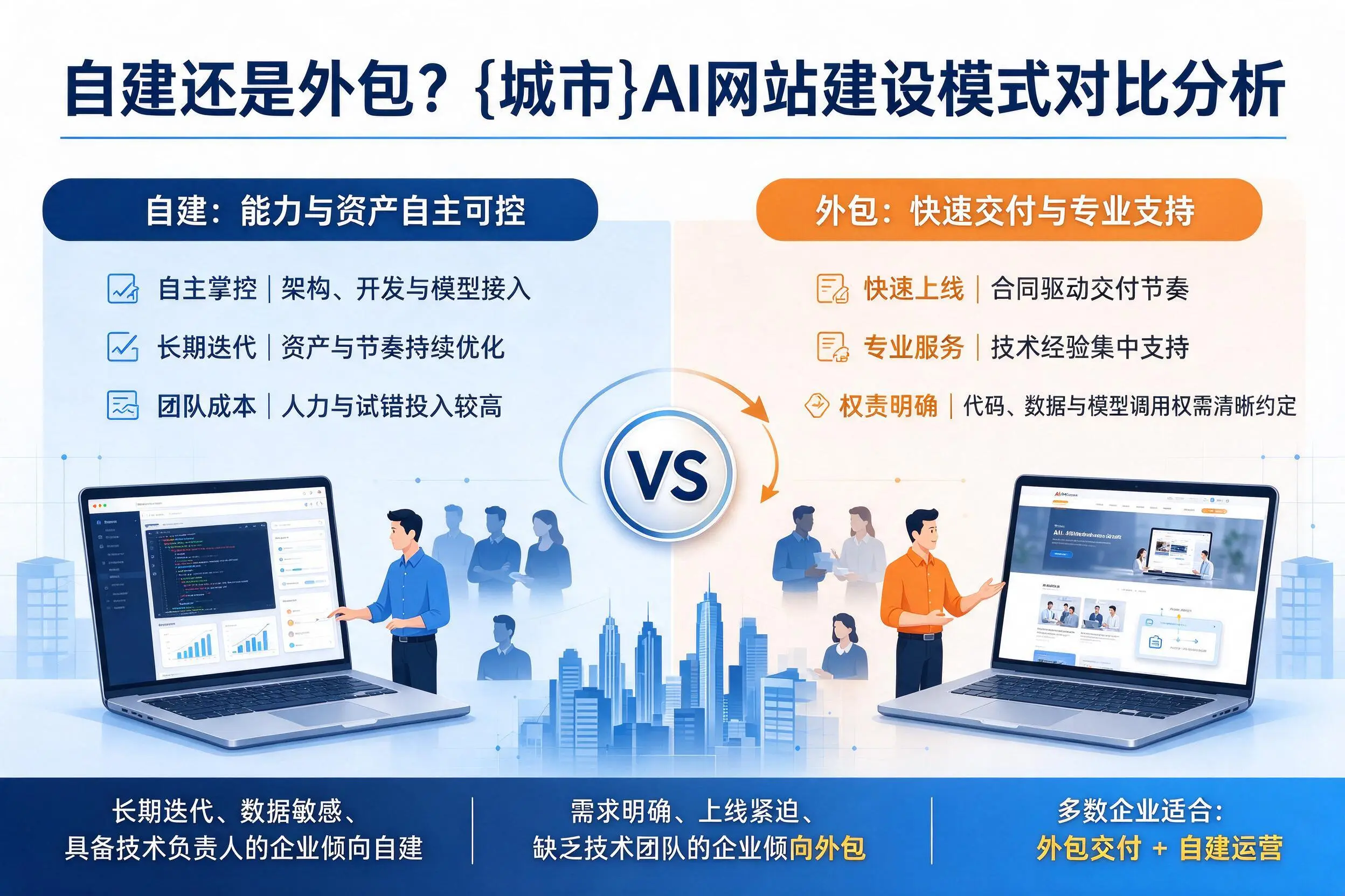 自建还是外包?黔东南AI网站建设模式对比分析