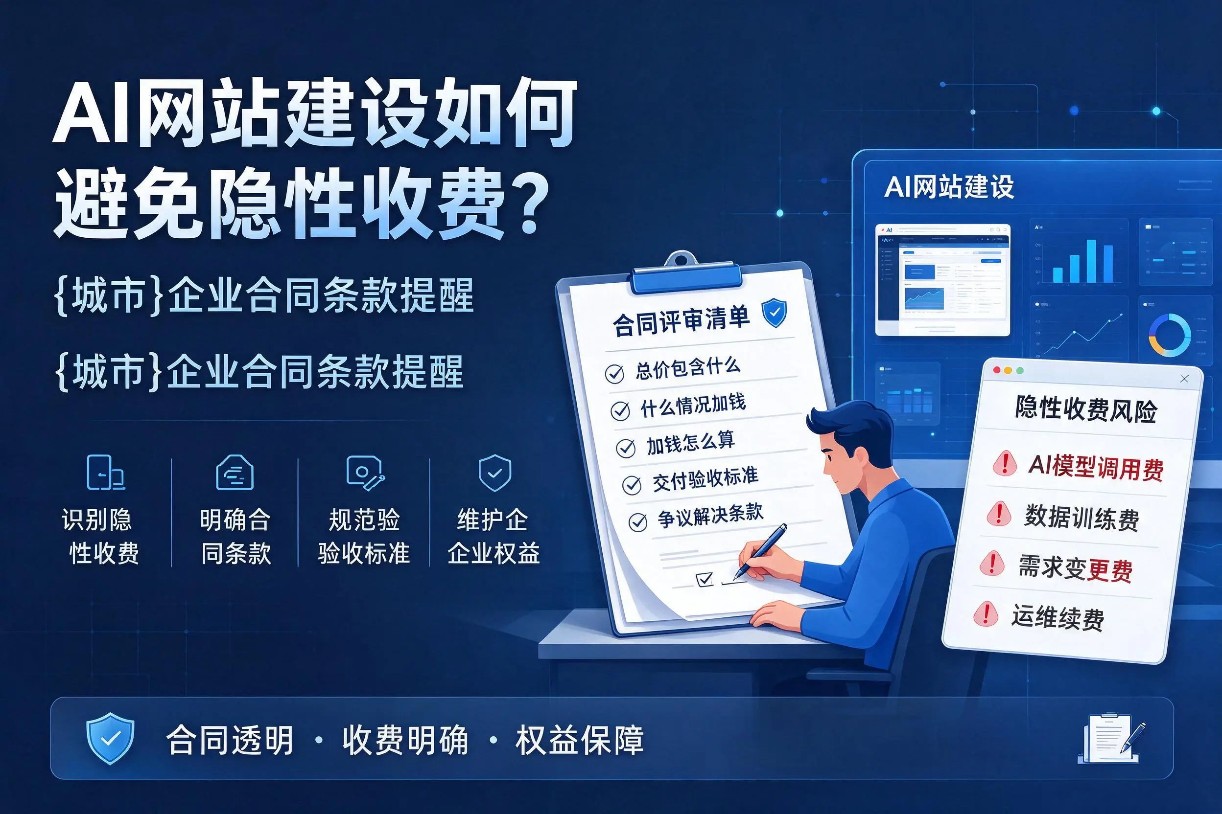 AI网站建设如何避免隐性收费？黔东南企业合同条款提醒